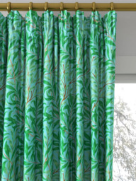 Morris & Co. Willow Boughs Made to Measure Curtains or Roman Blind, Sky/Leaf Green - thumbnail 2