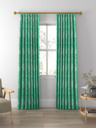 Morris & Co. Willow Boughs Made to Measure Curtains or Roman Blind, Sky/Leaf Green - thumbnail 3