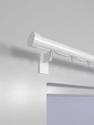 John Lewis Made to Order Select Curl Gliding Curtain Pole with Stud Finial, Wall Fix, Dia.30mm - thumbnail 2