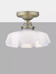Laura Ashley Banham Semi-Flush Ceiling Light, Antique Brass - thumbnail 3