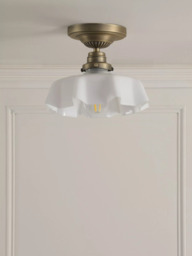 Laura Ashley Banham Semi-Flush Ceiling Light, Antique Brass - thumbnail 2