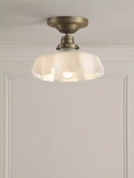 Laura Ashley Banham Semi-Flush Ceiling Light, Antique Brass - thumbnail 1