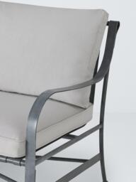 John Lewis Ribbon 2-Seater Metal Garden Sofa, Grey - thumbnail 5