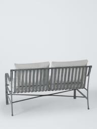 John Lewis Ribbon 2-Seater Metal Garden Sofa, Grey - thumbnail 4