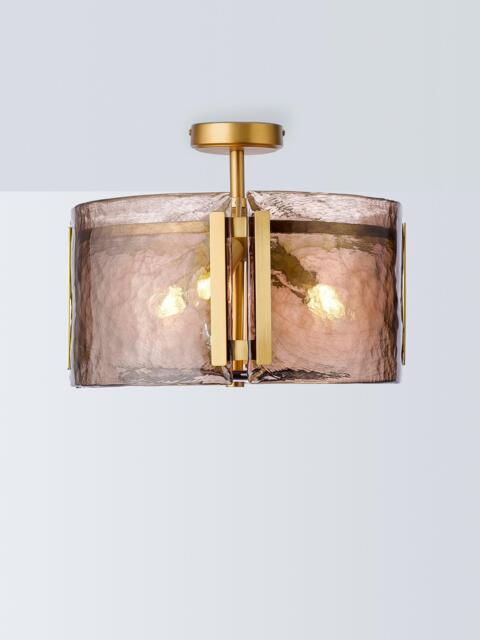 John Lewis Cadogan Textured Glass Semi Flush Ceiling Light, Antique Brass - image 1