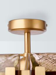 John Lewis Cadogan Textured Glass Semi Flush Ceiling Light, Antique Brass - thumbnail 5