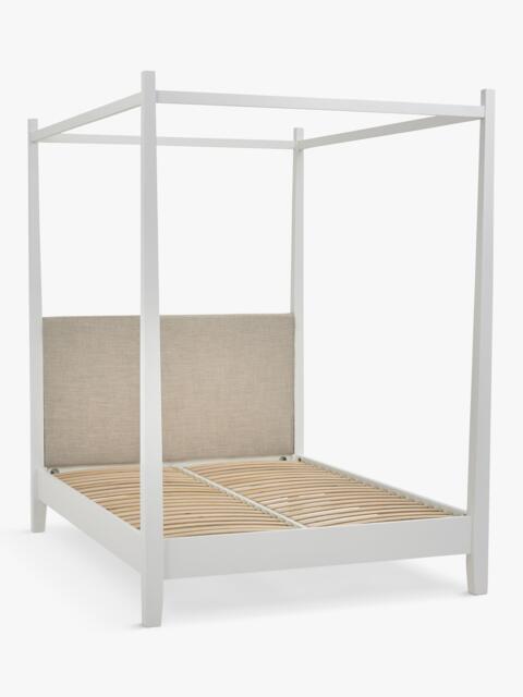 Neptune Wardley Painted Wood Four Poster Bed Frame, King Size, Linara Natural - image 1