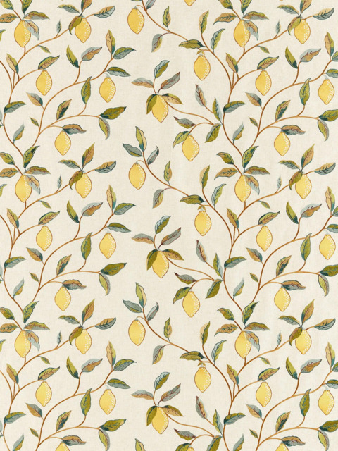 Morris & Co. Lemon Tree Embroidered Made to Measure Curtains or Roman Blind, Bayleaf/Lemon - image 1