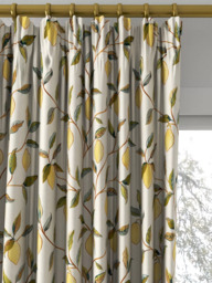 Morris & Co. Lemon Tree Embroidered Made to Measure Curtains or Roman Blind, Bayleaf/Lemon - thumbnail 2