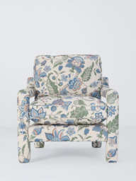 John Lewis x Sanderson Barley Mow Newnham Courtney Accent Chair, Indigo / Olive - thumbnail 3