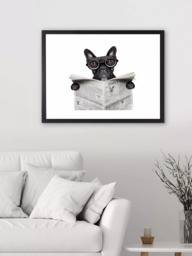 Brookpace Lascelles 'Bulldog News' Framed Print & Mount, 45.5 x 55.5cm, Black/White - thumbnail 2