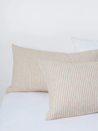 John Lewis Graphite Stripe Cotton-Linen Blend Bedding - thumbnail 3