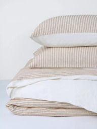 John Lewis Graphite Stripe Cotton-Linen Blend Bedding - thumbnail 6