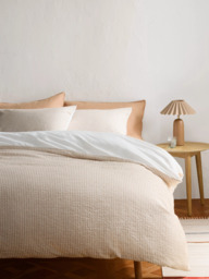 John Lewis Graphite Stripe Cotton-Linen Blend Bedding - thumbnail 2