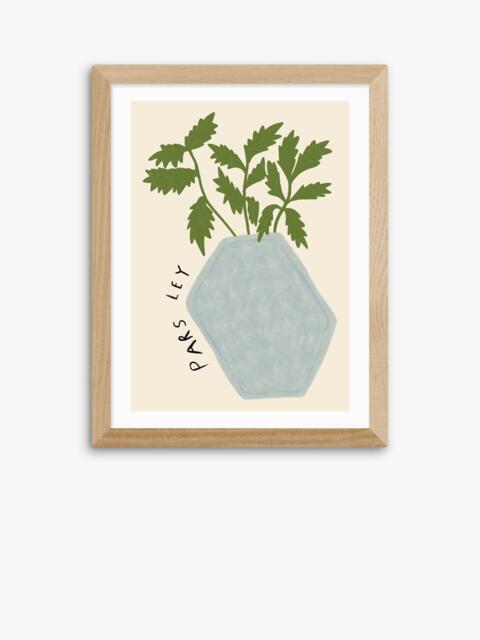 EAST END PRINTS Amber May Art 'Parsley Plant' Framed Print, 43.4 x 33.4cm, Natural - image 1