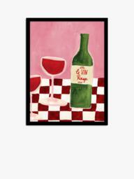 John Lewis Emily Daborn 'Le Vin Rouge' Framed Print, 42 x 32cm, Pink/Multi