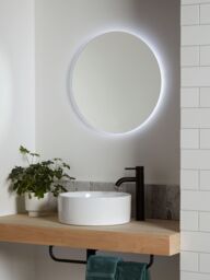 John Lewis Halo Illuminated Round Bathroom Mirror - thumbnail 2