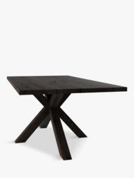 John Lewis Thornton Fixed Solid Oak Dining Table, Straight Edge, Dark Oil - thumbnail 3