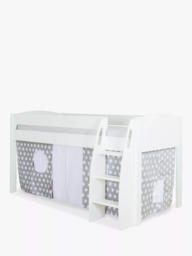 Stompa Uno S Plus Mid Sleeper Bed with White Headboard and Star Print Tent - thumbnail 3