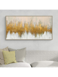 John Lewis Julia Purinton 'Glimmer' Framed Canvas Print, 66 x 126cm, Gold - thumbnail 2
