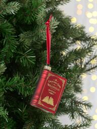John Lewis The Curator Book Bauble, Burgundy - thumbnail 2
