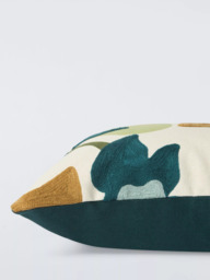 John Lewis Floral Crop Embroidered Cushion - thumbnail 4