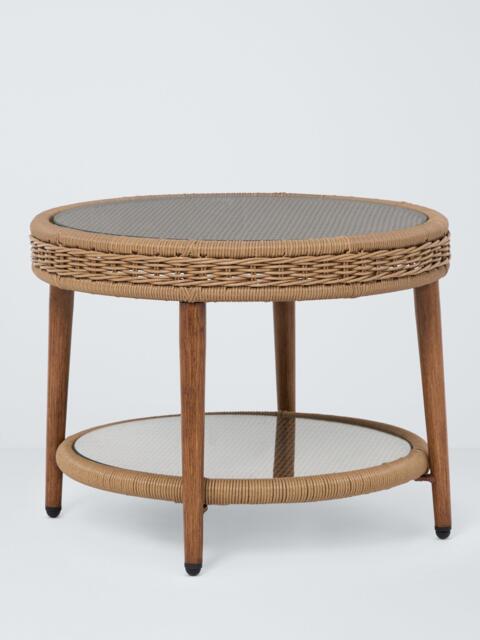 John Lewis x Sophie Conran Felix Woven Round Garden Coffee Table, 61cm, Natural - image 1