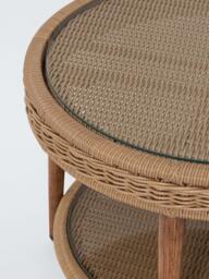 John Lewis x Sophie Conran Felix Woven Round Garden Coffee Table, 61cm, Natural - thumbnail 3