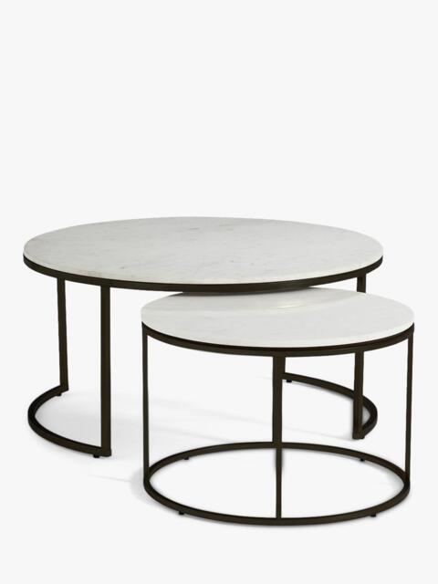 Pottery Barn Delaney Round Nesting Coffee Table, Set of 2, Bronze - image 1