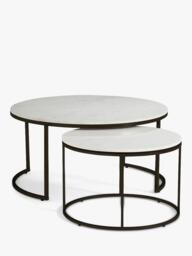 Pottery Barn Delaney Round Nesting Coffee Table, Set of 2, Bronze - thumbnail 1