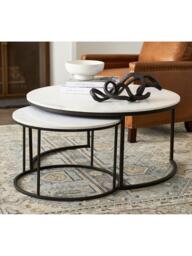 Pottery Barn Delaney Round Nesting Coffee Table, Set of 2, Bronze - thumbnail 2
