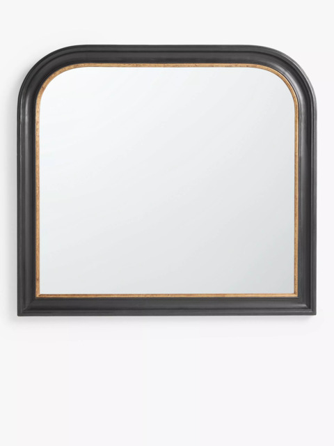 John Lewis Georgian Overmantel Wood Mirror, 95 x 105cm, Black/Gold - image 1