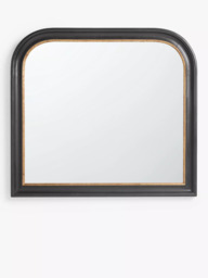 John Lewis Georgian Overmantel Wood Mirror, 95 x 105cm, Black/Gold