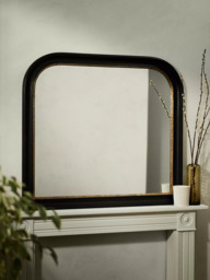 John Lewis Georgian Overmantel Wood Mirror, 95 x 105cm, Black/Gold - thumbnail 3