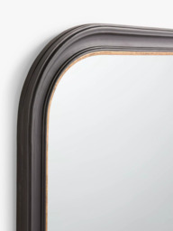 John Lewis Georgian Overmantel Wood Mirror, 95 x 105cm, Black/Gold - thumbnail 2