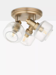 John Lewis Ruisseau 3 Arm Spotlight Ceiling Plate, Matte Antique Brass - thumbnail 2