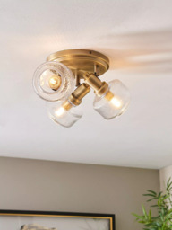 John Lewis Ruisseau 3 Arm Spotlight Ceiling Plate, Matte Antique Brass - thumbnail 4