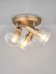 John Lewis Ruisseau 3 Arm Spotlight Ceiling Plate, Matte Antique Brass - thumbnail 1