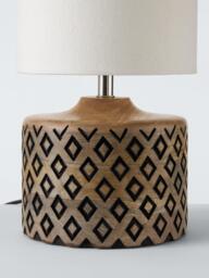 John Lewis Kollur Short Cylindrical Table Lamp, Wood - thumbnail 4