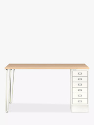 Bisley MultiDesk Oak Veneer Home Office Desk with 6 Drawers, 140cm