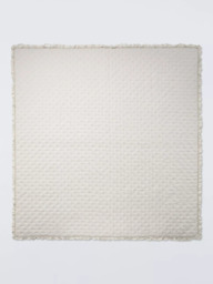 John Lewis Chambray Stripe Reversible Quilted Frilled Bedspread, Natural - thumbnail 3