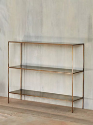nkuku Mahi Console Table, Antique Brass
