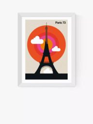 EAST END PRINTS Bo Lundberg 'Paris 73' Eiffel Tower France Framed Print