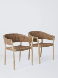 John Lewis Burford Garden Woven Dining Chairs, Set of 2, FSC-Certified (Acacia Wood), Natural - thumbnail 1