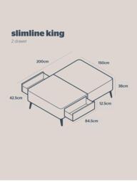 Silentnight Non-Sprung Upholstered  2 Drawer Slimline Divan Base, King Size - thumbnail 5