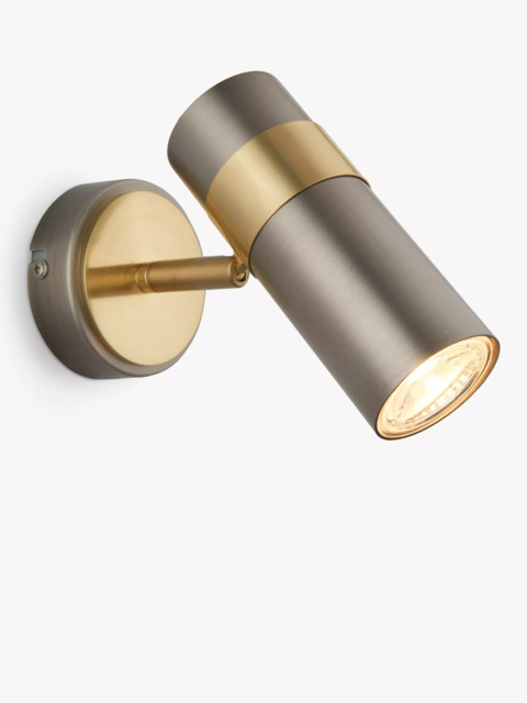 John Lewis Obi Single Spotlight Wall Light, Matt Nickel/Gold - image 1