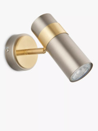 John Lewis Obi Single Spotlight Wall Light, Matt Nickel/Gold - thumbnail 2