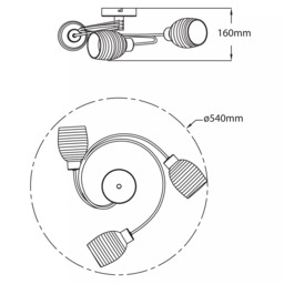 John Lewis Maya 3 Arm Ceiling Light - thumbnail 6