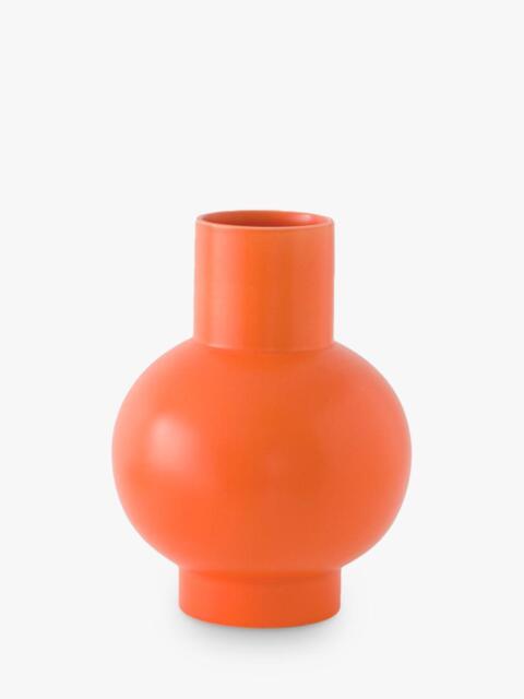 raawii Strøm Small Earthenware Vase, H16cm, Vibrant Orange - image 1