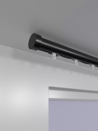 John Lewis Made to Order Select Curl Gliding Curtain Pole with Stud Finial, Ceiling Fix, Dia.30mm - thumbnail 2